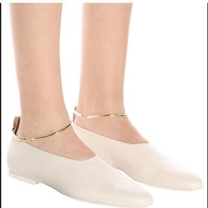 ★Org.$598 Jil Sander Ankle Cuff Flats Ivory IT37★